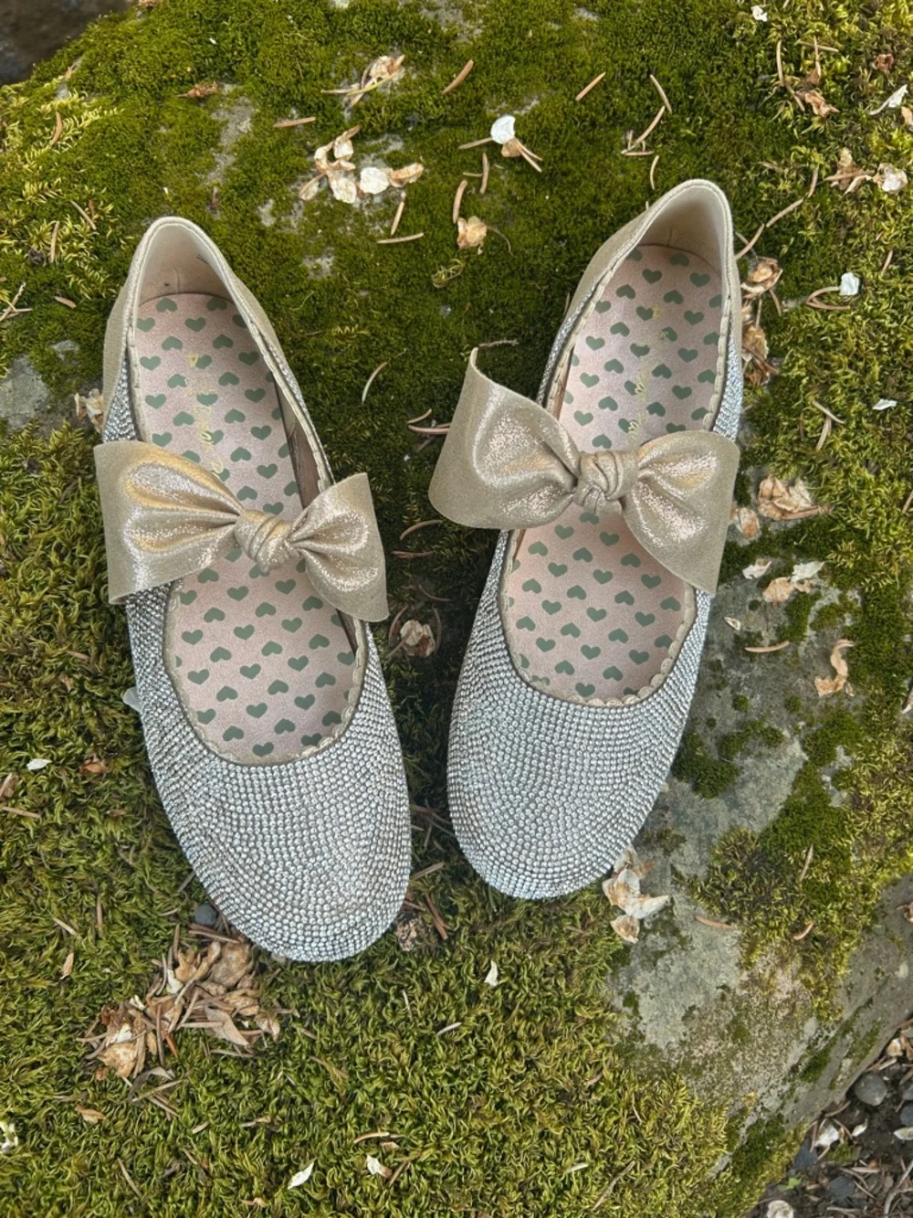 Dream Pairs Sparkling Rhinestone Girls' Bow Mary Jane Flats